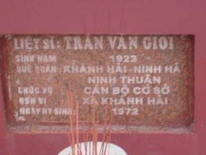 Nhắn tìm thân nhân liệt sỹ Trần Văn Giỏi