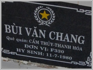 Nhắn tìm thân nhân liệt sỹ  Bùi Văn Chang