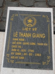 Nhắn tìm thân nhân liệt sỹ  Lê Thanh Giang