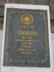 Nhắn tìm thân nhân liệt sỹ  Vũ Nhung Uyên