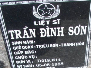 Nhắn tìm thân nhân liệt sỹ  Trần Đình Sơn 
