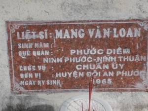 Nhắn tìm thân nhân liệt sỹ Mang Văn Loan