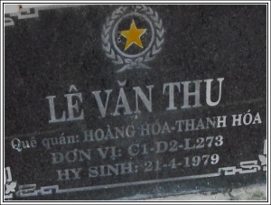 Nhắn tin tìm thân nhân liệt sĩ Lê Văn Thu
