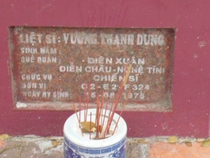 Nhắn tìm thân nhân liệt sỹ  Vương Thanh Dung