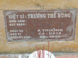 Nhắn tìm thân nhân liệt sĩ Trương Thế Hùng