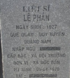 Tìm thân nhân liệt sĩ Lê Phán