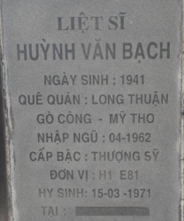 Tìm thân nhân liệt sĩ Huỳnh Văn Bạch