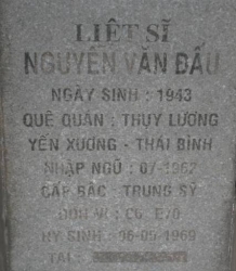 Tìm thân nhân liệt sĩ Nguyễn Văn Đấu