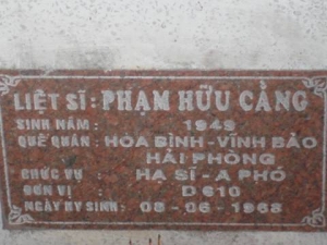 Tìm thân nhân liệt sĩ Phạm Hữu Cằng