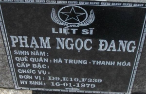 Nhắn tìm thân nhân liệt sỹ  Phạm Ngọc Đang