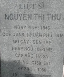 Tìm thân nhân liệt sĩ Nguyễn Thị Thu