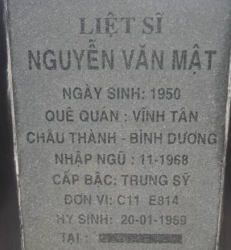 Tìm thân nhân liệt sĩ Nguyễn Văn Mật
