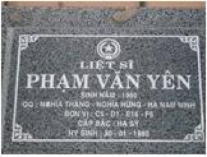 Tìm thân nhân liệt sĩ Phạm Văn Yên