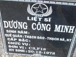 Nhắn tìm thân nhân liệt sỹ  Dương Công Minh
