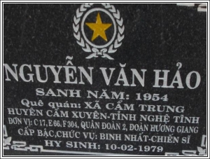 Nhắn tìm thân nhân liệt sỹ  Nguyễn Văn Hảo