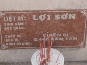 Nhắn tìm thân nhân liệt sĩ Lợi Sơn