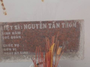 Nhắn tìm thân nhân liệt sĩ Nguyễn Tấn Thơm
