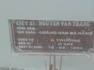 Nhắn tìm thân nhân liệt sỹ  Nguyễn Văn Thang