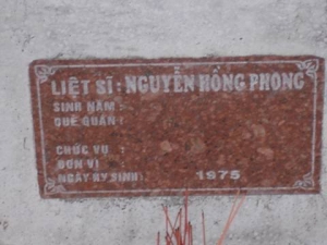 Nhắn tìm thân nhân liệt sĩ Nguyễn Hồng Phong