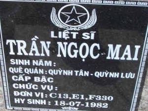 Nhắn tìm thân nhân liệt sỹ  Trần Ngọc Mai