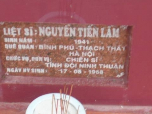 Nhắn tìm thân nhân liệt sỹ  Nguyễn Tiến Lẫm