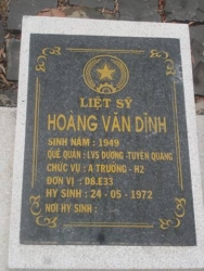 Nhắn tìm thân nhân liệt sỹ Hoàng Văn Dĩnh