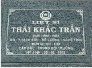 Tìm thân nhân liệt sĩ Thái Khắc Trần