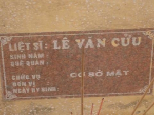 Nhắn tìm thân nhân liệt sĩ Lê Văn Cửu