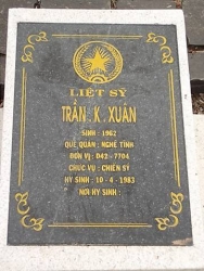 Nhắn tìm thân nhân liệt sỹ Trần K.Xuân