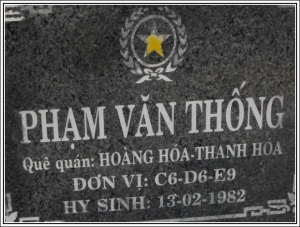 Nhắn tin tìm thân nhân liệt sĩ Phạm Văn Thống