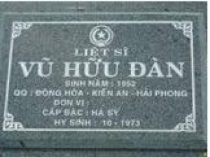 Tìm thân nhân liệt sĩ Vũ Hữu Đàn