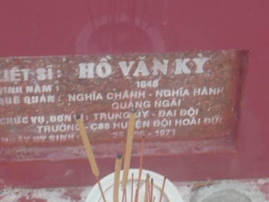 Nhắn tìm thân nhân liệt sỹ Hồ Văn Kỳ