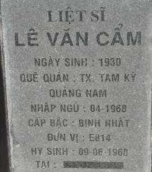 Tìm thân nhân liệt sĩ Lê Văn Cẩm