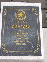  Nhắn tìm thân nhân liệt sỹ  Nguyễn Cao Bình