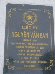 Nhắn Tìm Thân Nhân Liệt Sỹ Nguyễn Văn Bạn