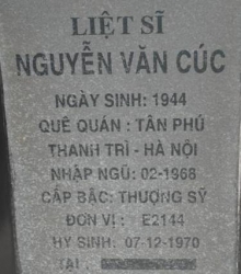 Tìm thân nhân liệt sĩ Nguyễn Văn Cúc