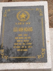 Nhắn tìm thân nhân liệt sỹ  Lưu Anh Hoàng