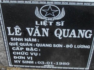 Nhắn tìm thân nhân liệt sỹ  Lê Văn Quang