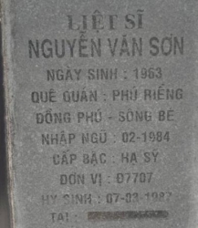 Tìm thân nhân liệt sĩ Huỳnh Văn Sơn