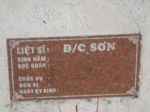 Nhắn tìm thân nhân liệt sĩ Sơn