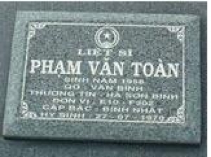 Tìm thân nhân liệt sĩ Phạm Văn Toàn