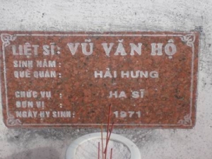 Nhắn tìm thân nhân liệt sỹ  Vũ Văn Hộ