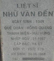 Tìm thân nhân liệt sĩ Nhữ Văn Đến