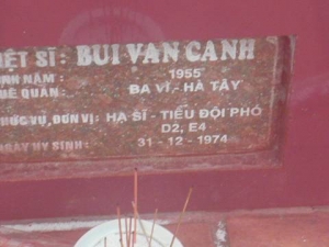 Nhắn tìm thân nhân liệt sỹ Bùi Văn Canh (Cảnh)