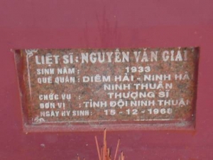 Nhắn tìm thân nhân liệt sỹ  Nguyễn Văn Giải