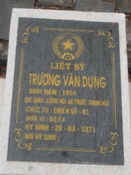 Nhắn tìm thân nhân liệt sỹ  Trương Văn Dụng