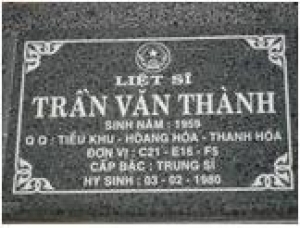 Tìm thân nhân liệt sĩ Trần Văn Thành