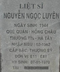 Tìm thân nhân liệt sĩ Nguyễn Ngọc Luyên