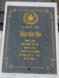 Nhắn tìm thân nhân liệt sỹ  Trần Văn Vĩnh