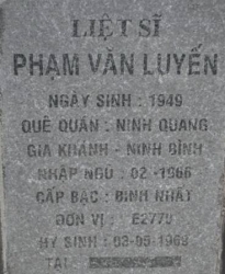 Tìm thân nhân liệt sĩ Phạm Văn Luyến